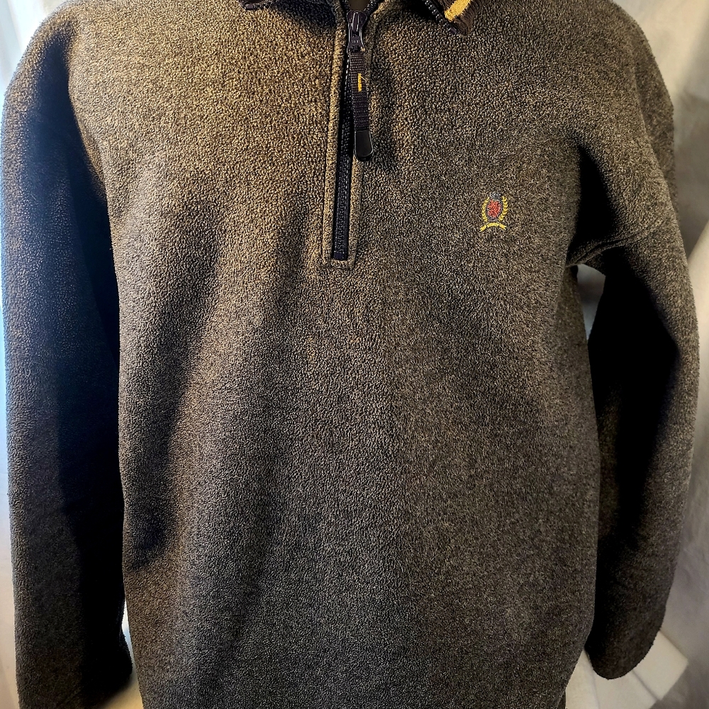 Tommy Hilfiger Mens Gray Quarter Zip Knit Pullover Sweater Sz. XXL Ex. Condition